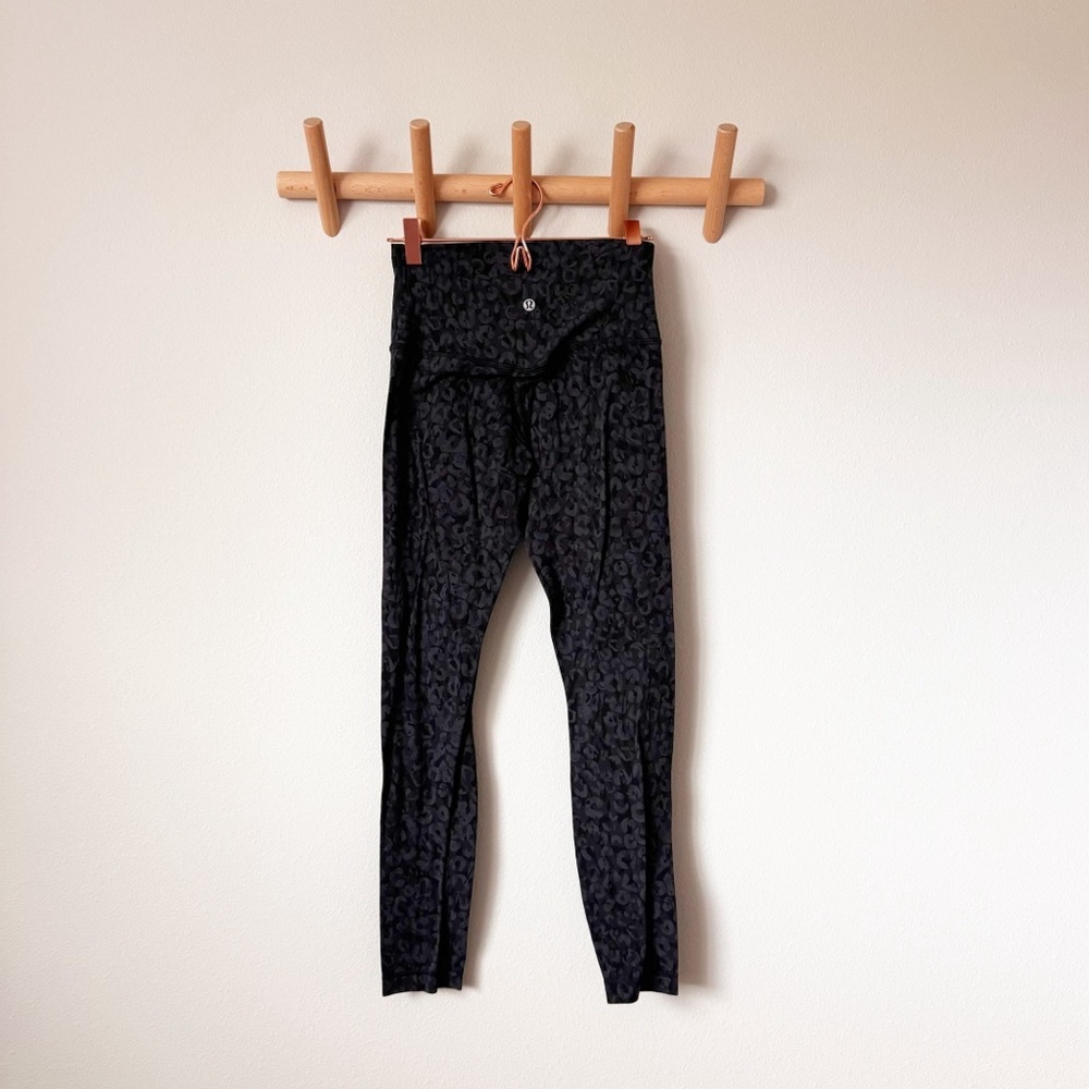 lululemon athletica Black Subtle Leopard Print High-Rise Leggings